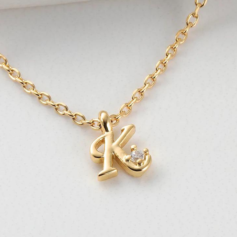 Initial Necklace 18k Gold Plated