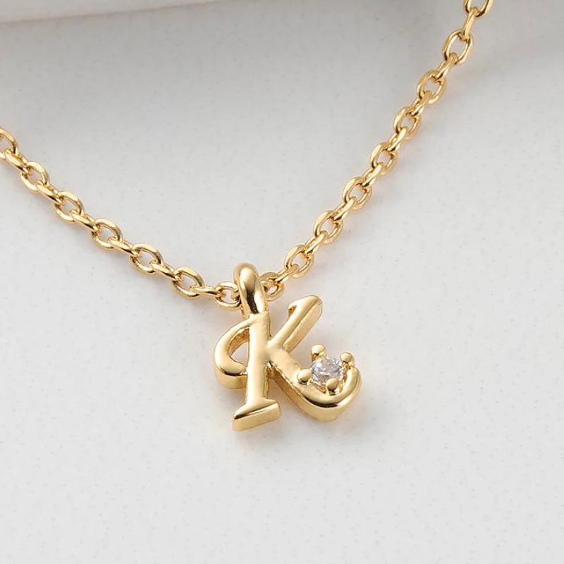 Initial Necklace 18k Gold Plated AcornNursery