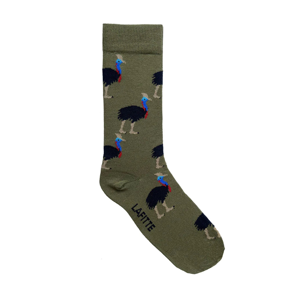 Southern Cassowary Khaki Socks