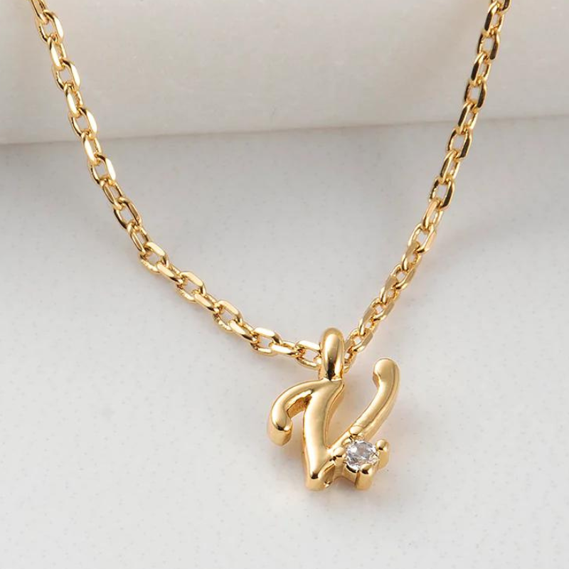 Initial Necklace 18k Gold Plated