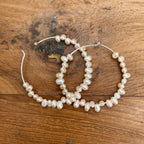 Large Pearl Hoops