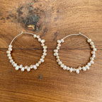 Large Pearl Hoops