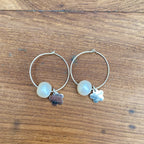 Single Pearl and sterling silver Hoops