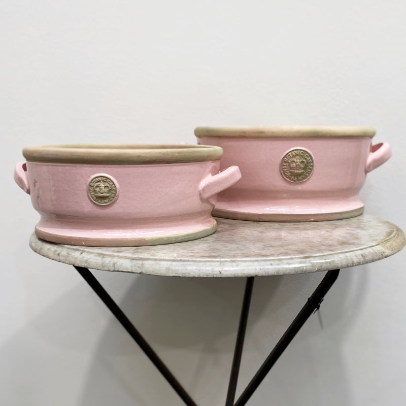 Kew Pink Low Bowl with Handles