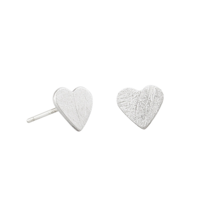 Silver Heart Stud Earring