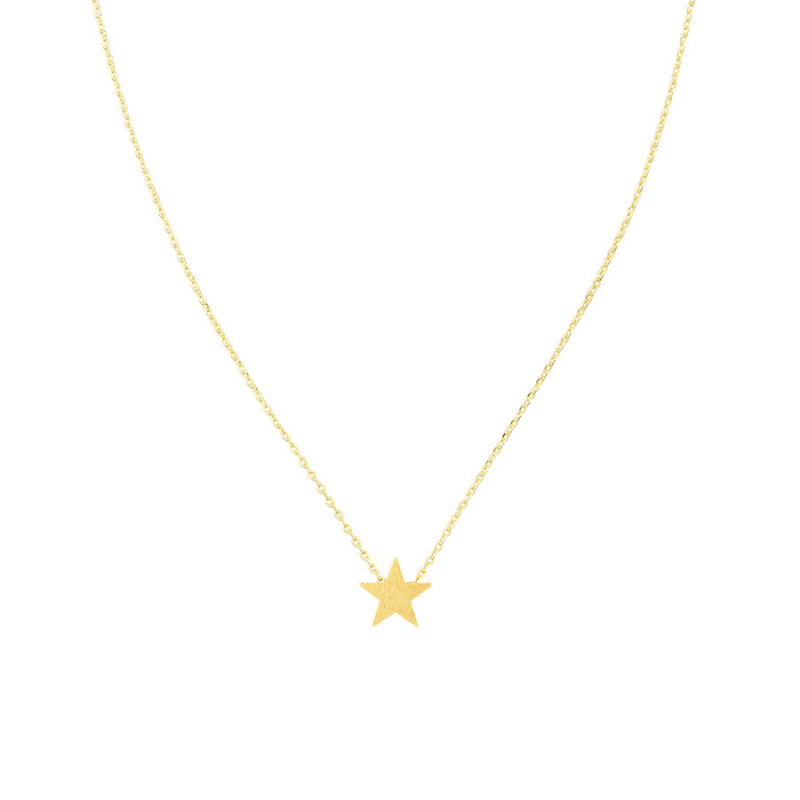 Gold Brushed Star Necklace