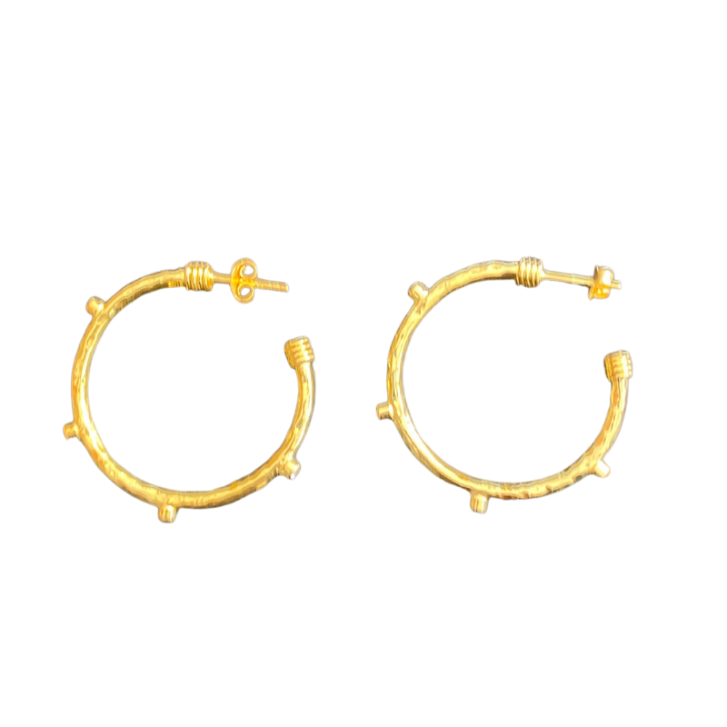 Cubic Zirconia Gold Plated Hoops